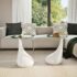 vidaXL Coffee Table 2 pcs with Round Glass Top High Gloss White - Image 3