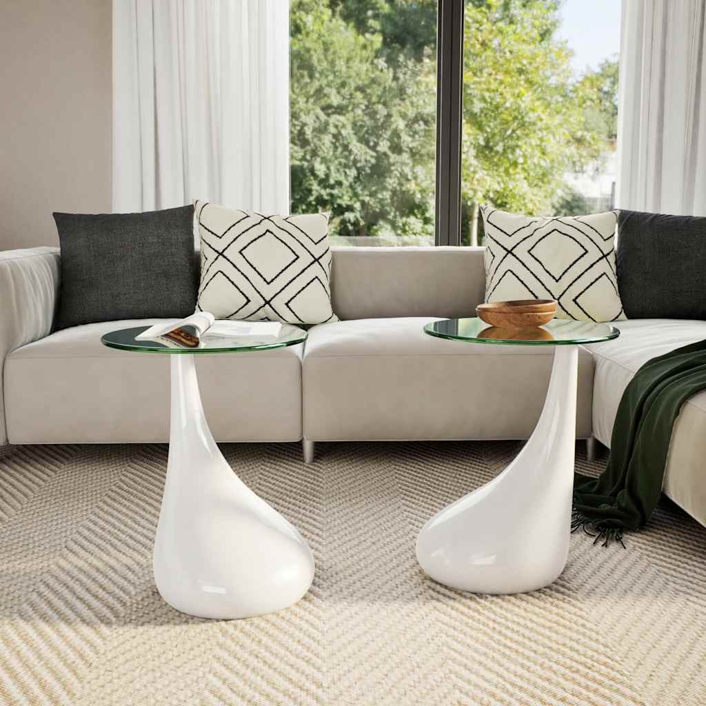 8718475843115_g_en_hd_1 vidaXL Coffee Table 2 pcs with Round Glass Top High Gloss White - Image 3