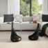 vidaXL Coffee Table 2 pcs with Round Glass Top High Gloss Black - Image 3