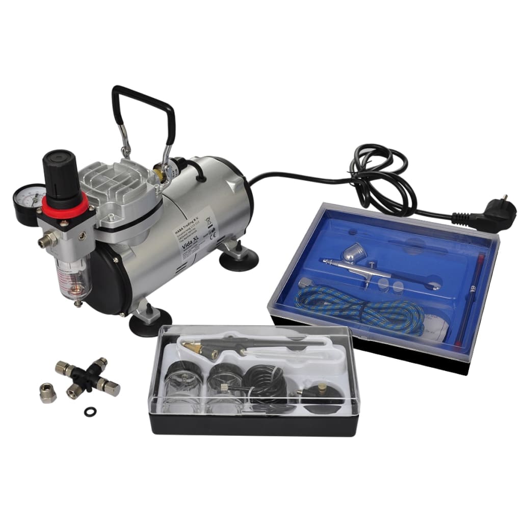 8718475843900_a_en_hd_1 vidaXL Airbrush Compressor Set with 2 Pistols - Image 1
