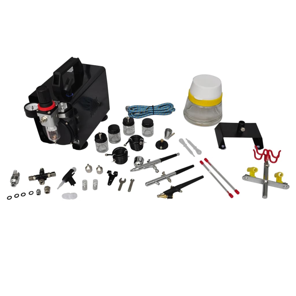 8718475843924_g_en_hd_1 vidaXL Airbrush compressor set with 3 pistols 255 x 135 x 220 mm - Image 2