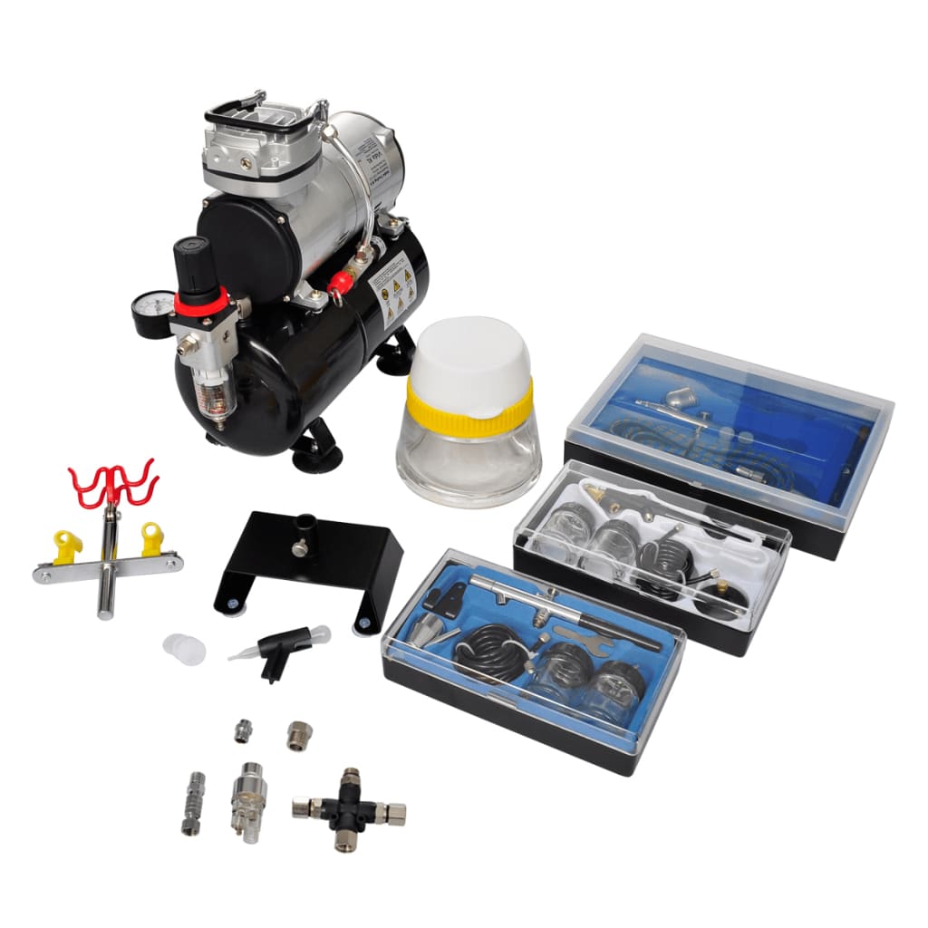 8718475843931_a_en_hd_1 vidaXL Airbrush compressor set with 3 pistols 310 x 150 x 310 mm - Image 1