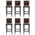 vidaXL Bar Stools 6 pcs Dark Brown Faux Leather - Image 2