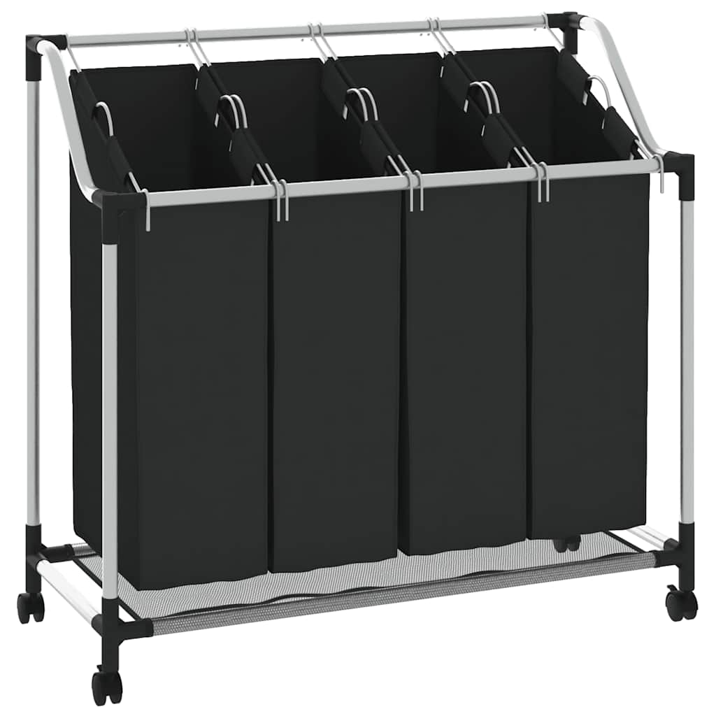8718475845157_a_en_hd_1 Laundry sorter with 4 bags black grey - Image 2