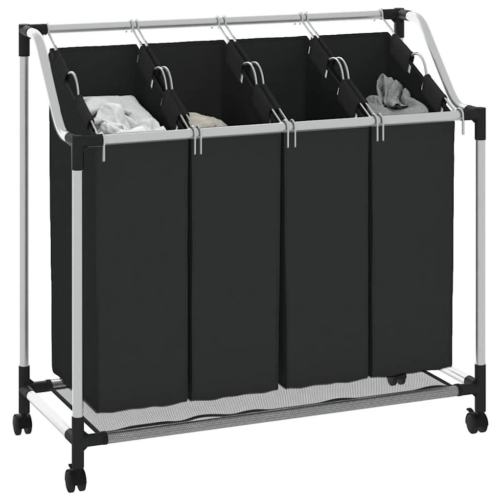 8718475845157_g_en_hd_2 Laundry sorter with 4 bags black grey - Image 4