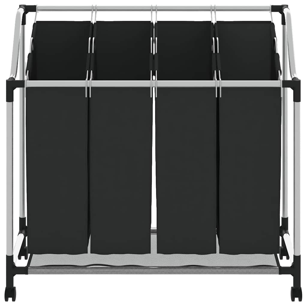 8718475845157_g_en_hd_3 Laundry sorter with 4 bags black grey - Image 5