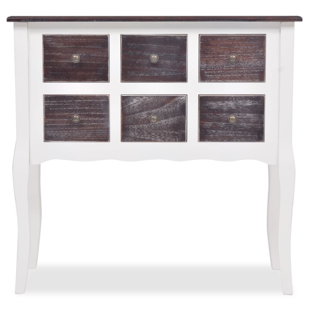 8718475846642_g_en_hd_1 vidaXL Console Cabinet 6 Drawers Brown and White Wood - Image 4