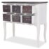 vidaXL Console Cabinet 6 Drawers Brown and White Wood - Image 5