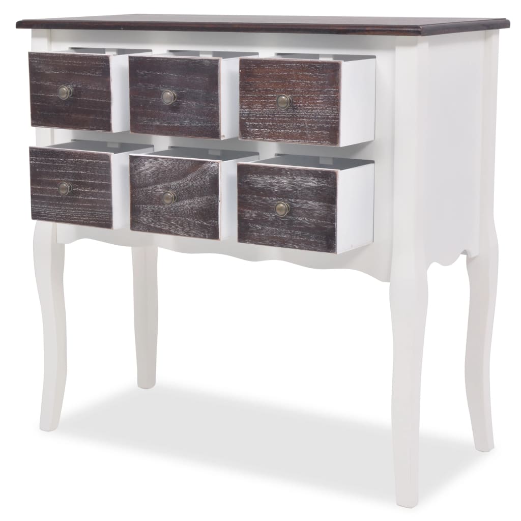 8718475846642_g_en_hd_2 vidaXL Console Cabinet 6 Drawers Brown and White Wood - Image 5