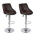 vidaXL Bar Stools 2 pcs Brown Faux Leather - Image 2