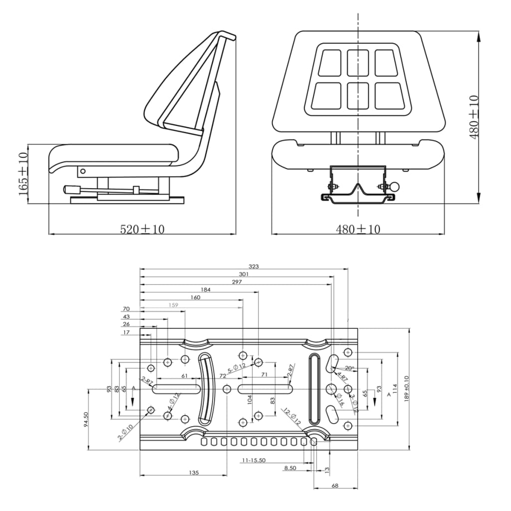 8718475849032_g_en_hd_5 vidaXL Tractor Seat with Backrest Black - Image 6