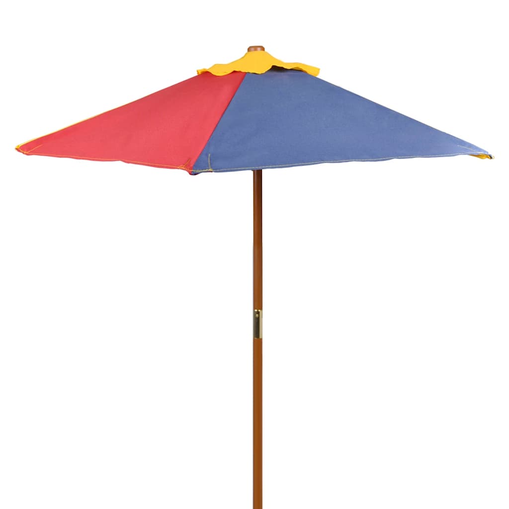 8718475849681_g_en_hd_2 vidaXL Kids' Picnic Table with Benches and Parasol Multicolour Wood - Image 3