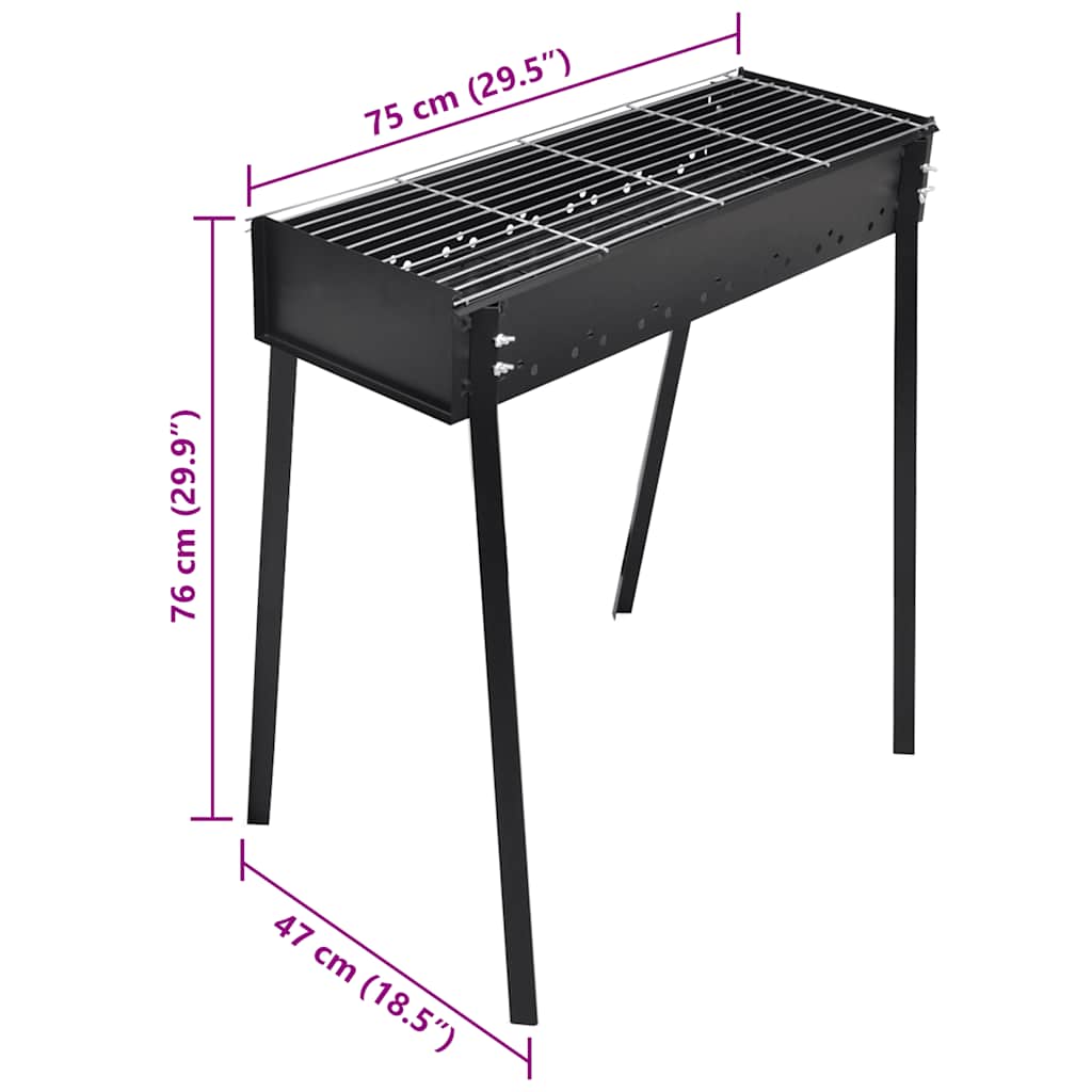 8718475849711_g_en_hd_4 vidaXL BBQ Stand Charcoal Barbecue Square 75 x 28 cm - Image 5