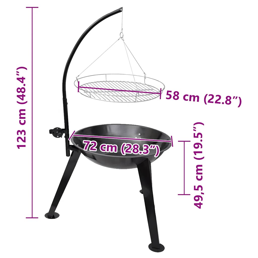 8718475849735_g_en_hd_4 vidaXL BBQ Stand Charcoal Barbecue Hang Round - Image 5