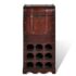 vidaXL Wooden Wine Rack for 9 Bottles with Storage - Image 2