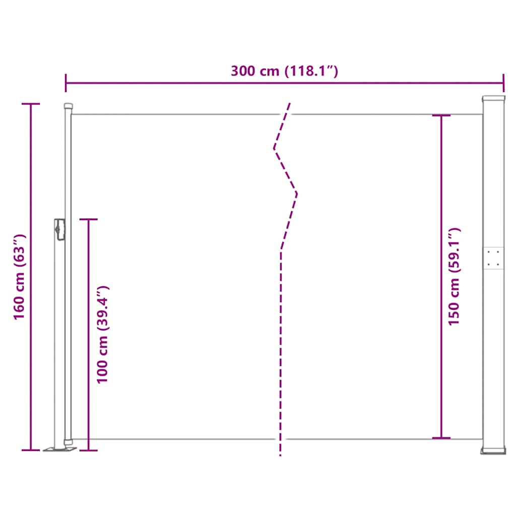 8718475850465_g_en_hd_8 Patio Terrace Side awning 160 x 300 cm Cream Colour - Image 10