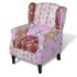 vidaXL Armchair with Patchwork Design Fabric - Image 2