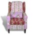 vidaXL Armchair with Patchwork Design Fabric - Image 3