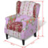 vidaXL Armchair with Patchwork Design Fabric - Image 7