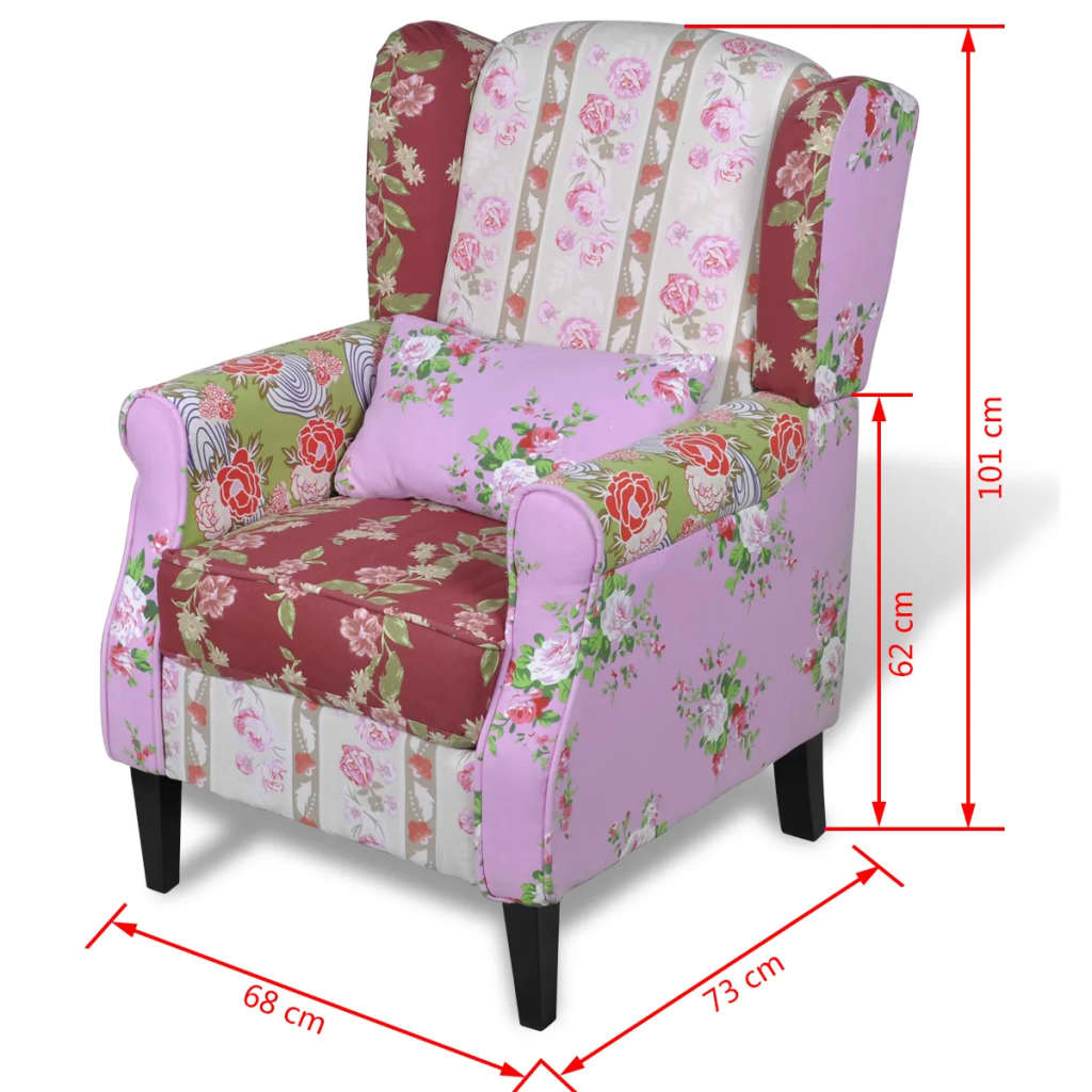 8718475850663_g_en_hd_5 vidaXL Armchair with Patchwork Design Fabric - Image 7
