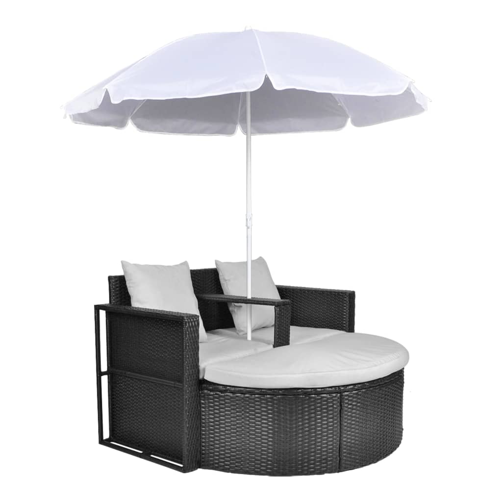 8718475851349_a_en_hd_1 vidaXL Garden Bed with Parasol Black Poly Rattan - Image 2