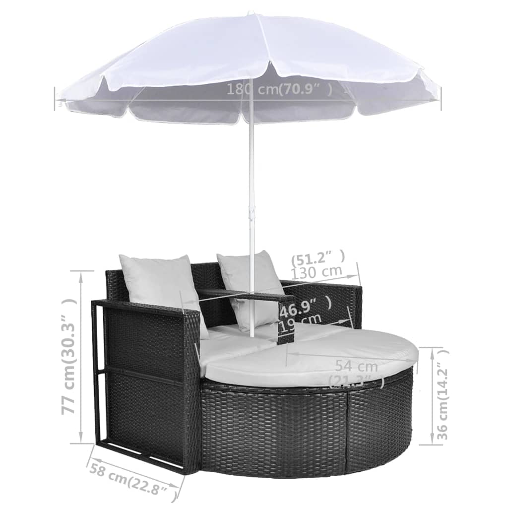 8718475851349_g_en_hd_6 vidaXL Garden Bed with Parasol Black Poly Rattan - Image 8