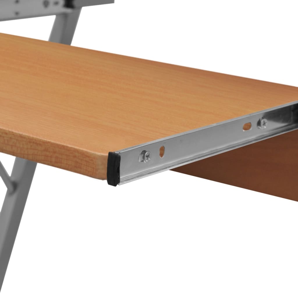 8718475854265_g_en_hd_2 vidaXL Compact Computer Desk with Pull-out Keyboard Tray Brown - Image 4
