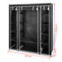 vidaXL Wardrobe with Compartments and Rods 45x150x176 cm Black Fabric - Image 8