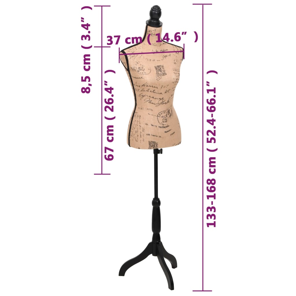8718475857587_g_en_hd_6 Ladies Bust Display Bust Brown Black Jute Female Dressmakers Dummy Mannequin Display - Image 7