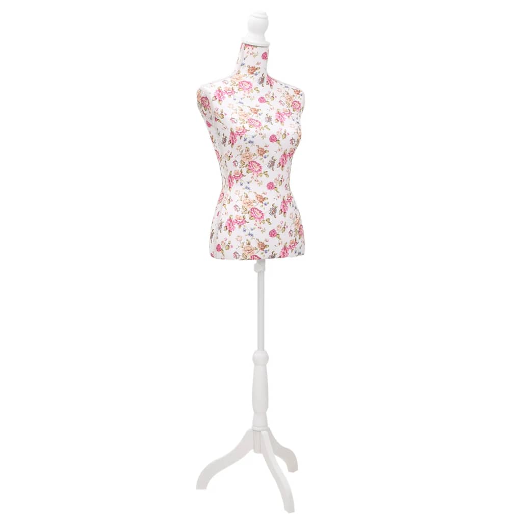 8718475857594_a_en_hd_1 Ladies Bust Display Mannequin Cotton White With Rose - Image 1