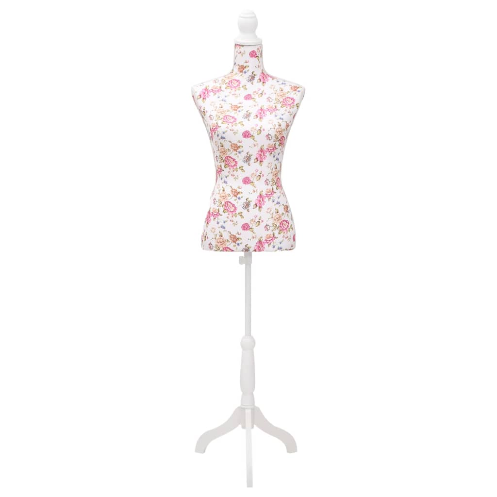 8718475857594_g_en_hd_1 Ladies Bust Display Mannequin Cotton White With Rose - Image 2