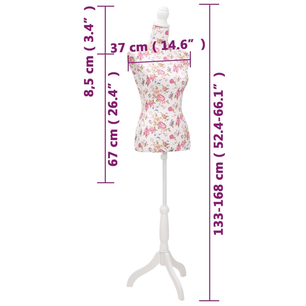 8718475857594_g_en_hd_6 Ladies Bust Display Mannequin Cotton White With Rose - Image 7