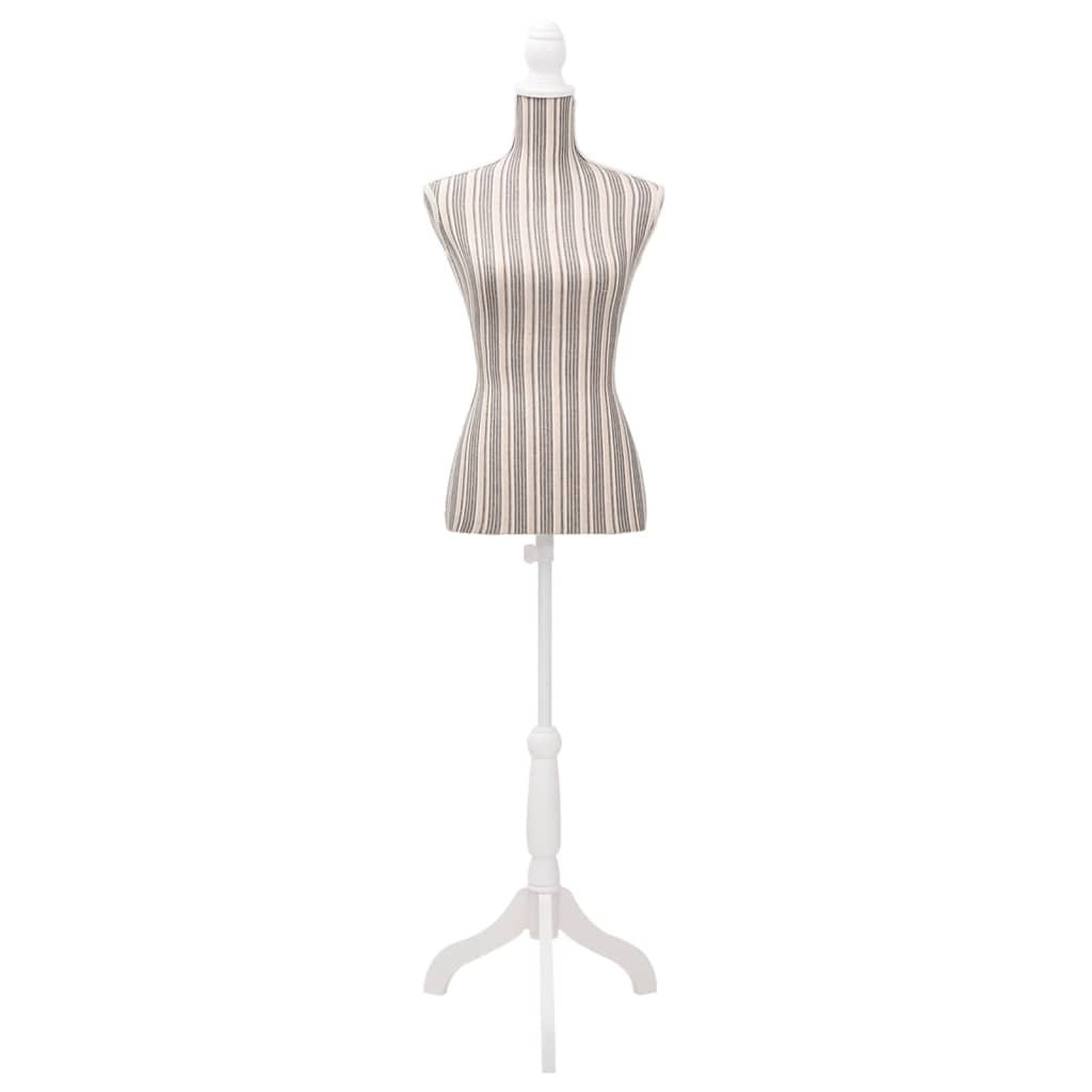 8718475857600_g_en_hd_1 Ladies Bust Display Mannequin Linen With Stripes - Image 2