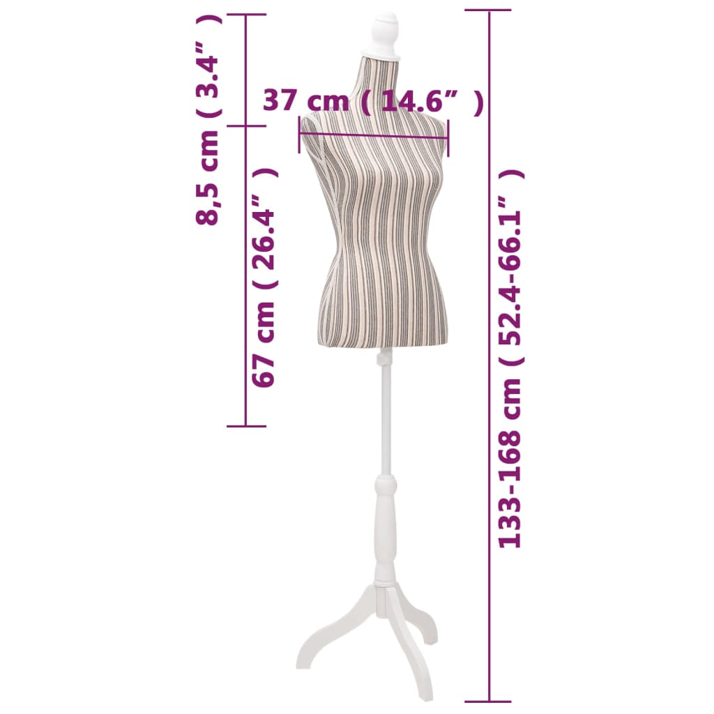 8718475857600_g_en_hd_6 Ladies Bust Display Mannequin Linen With Stripes - Image 7