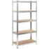 vidaXL 5-Layer Storage Shelf Silver Steel&Engineered Wood