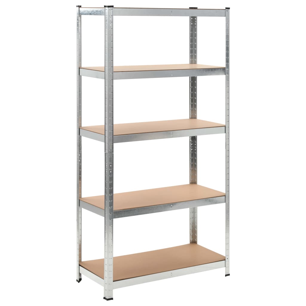 8718475857730_a_en_hd_1 vidaXL 5-Layer Storage Shelf Silver Steel&Engineered Wood - Image 1