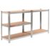 vidaXL 5-Layer Storage Shelf Silver Steel&Engineered Wood - Image 2