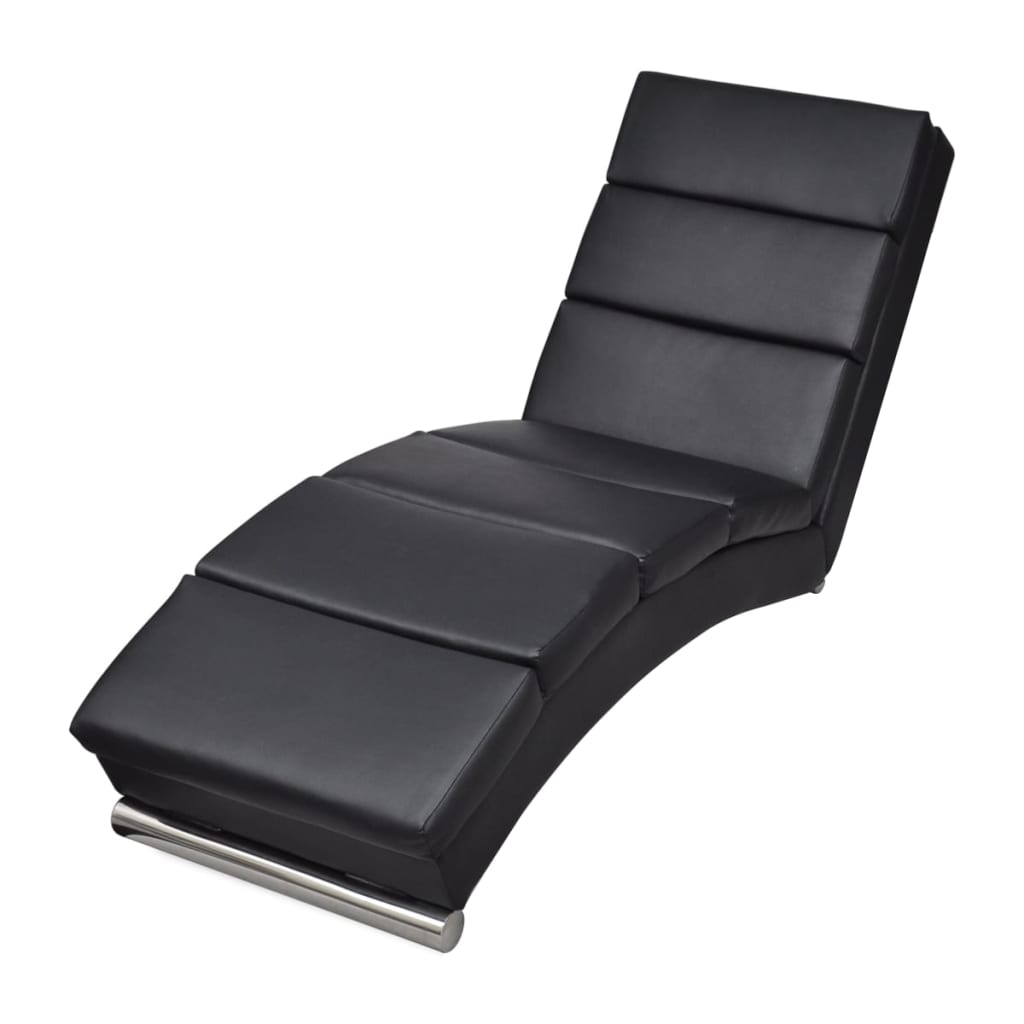 8718475860044_a_en_hd_1 vidaXL Chaise Longue Black Faux Leather - Image 1