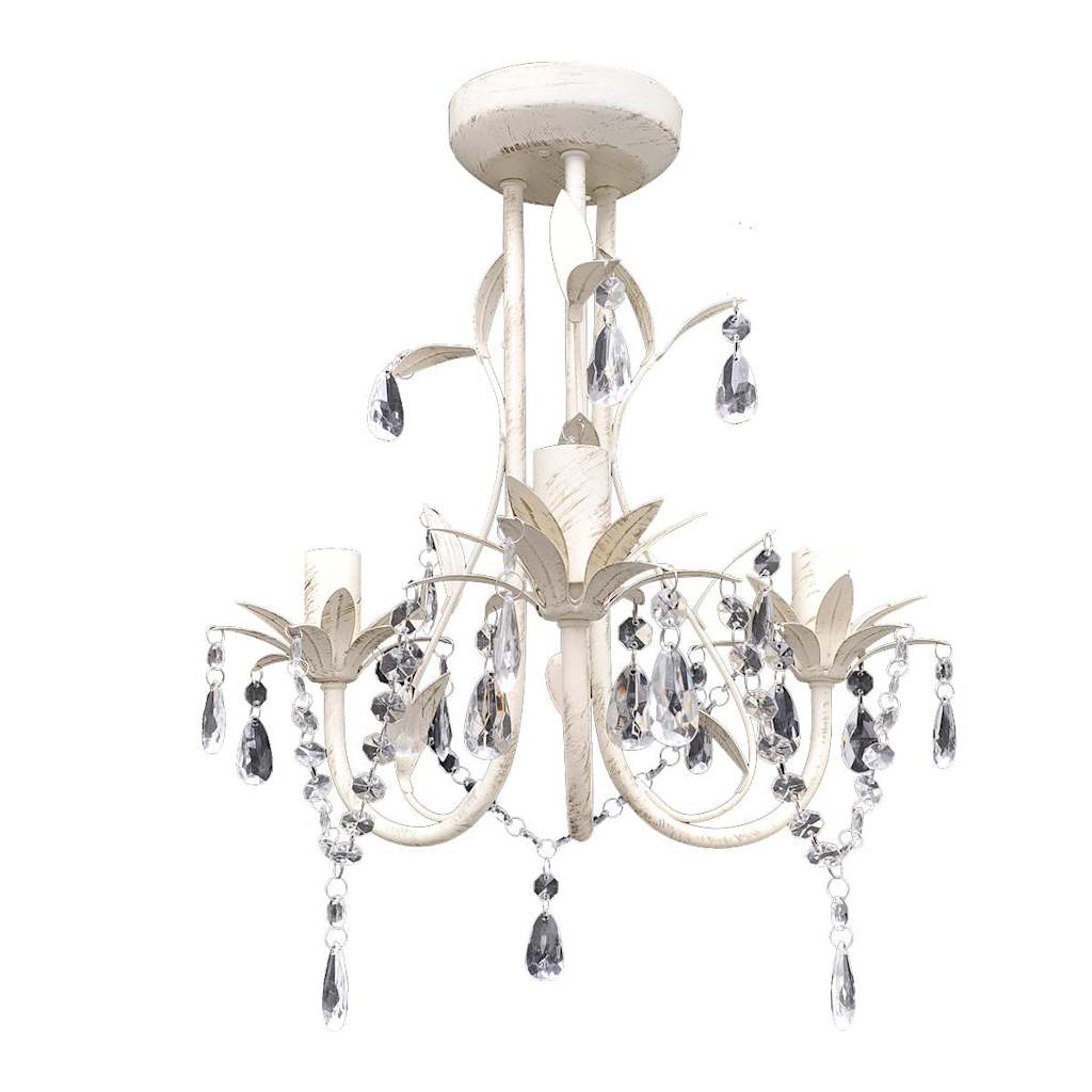 8718475862253_a_en_hd_1 vidaXL Crystal Pendant Ceiling Lamp Chandelier Elegant White - Image 2