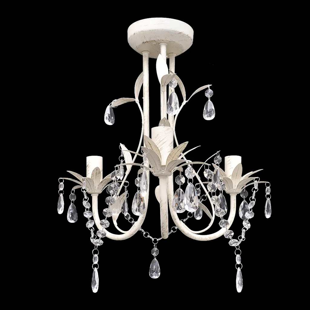 8718475862253_m_en_hd_1 vidaXL Crystal Pendant Ceiling Lamp Chandelier Elegant White - Image 1