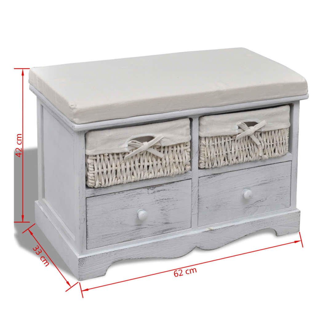 8718475862345_g_en_hd_6 vidaXL Storage Bench White  62x33x42 cm Paulownia Wood - Image 7