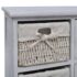 vidaXL Wooden Cabinet 3 Left Weaving Baskets White - Image 5