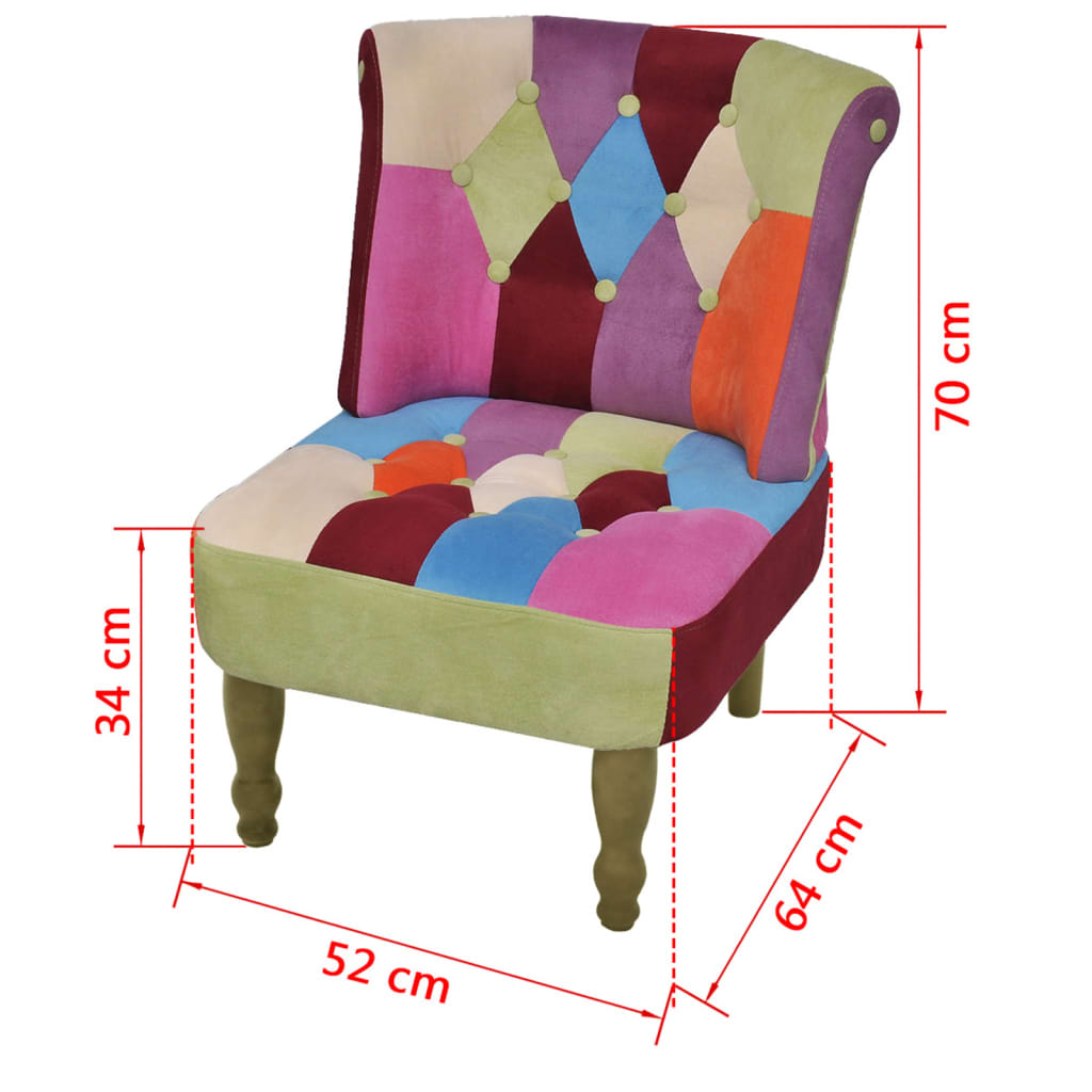 8718475862758_g_en_hd_4 vidaXL French Chair with Patchwork Design Fabric - Image 5