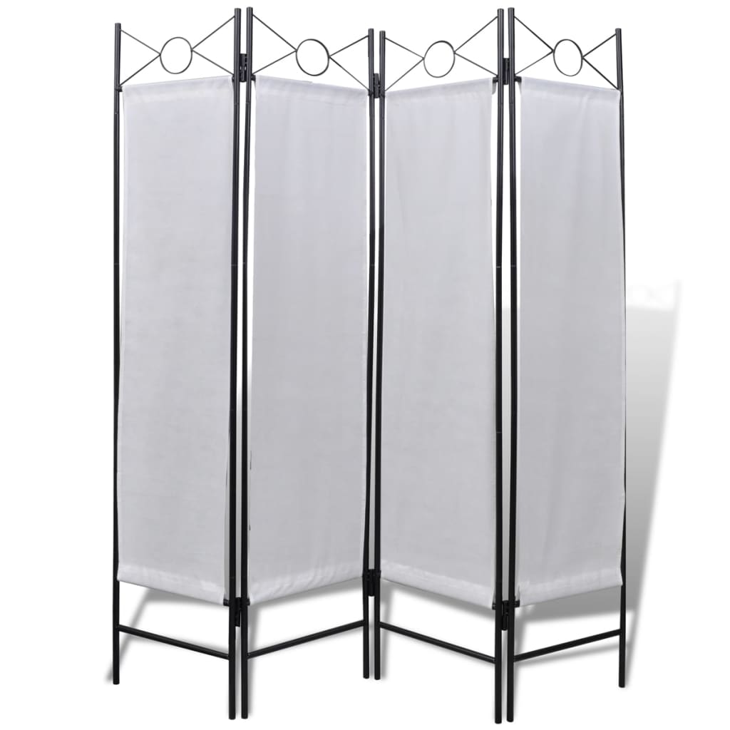 8718475863427_a_en_hd_1 4-Panel Room Divider Privacy Folding Screen White 160 x 180 cm - Image 1