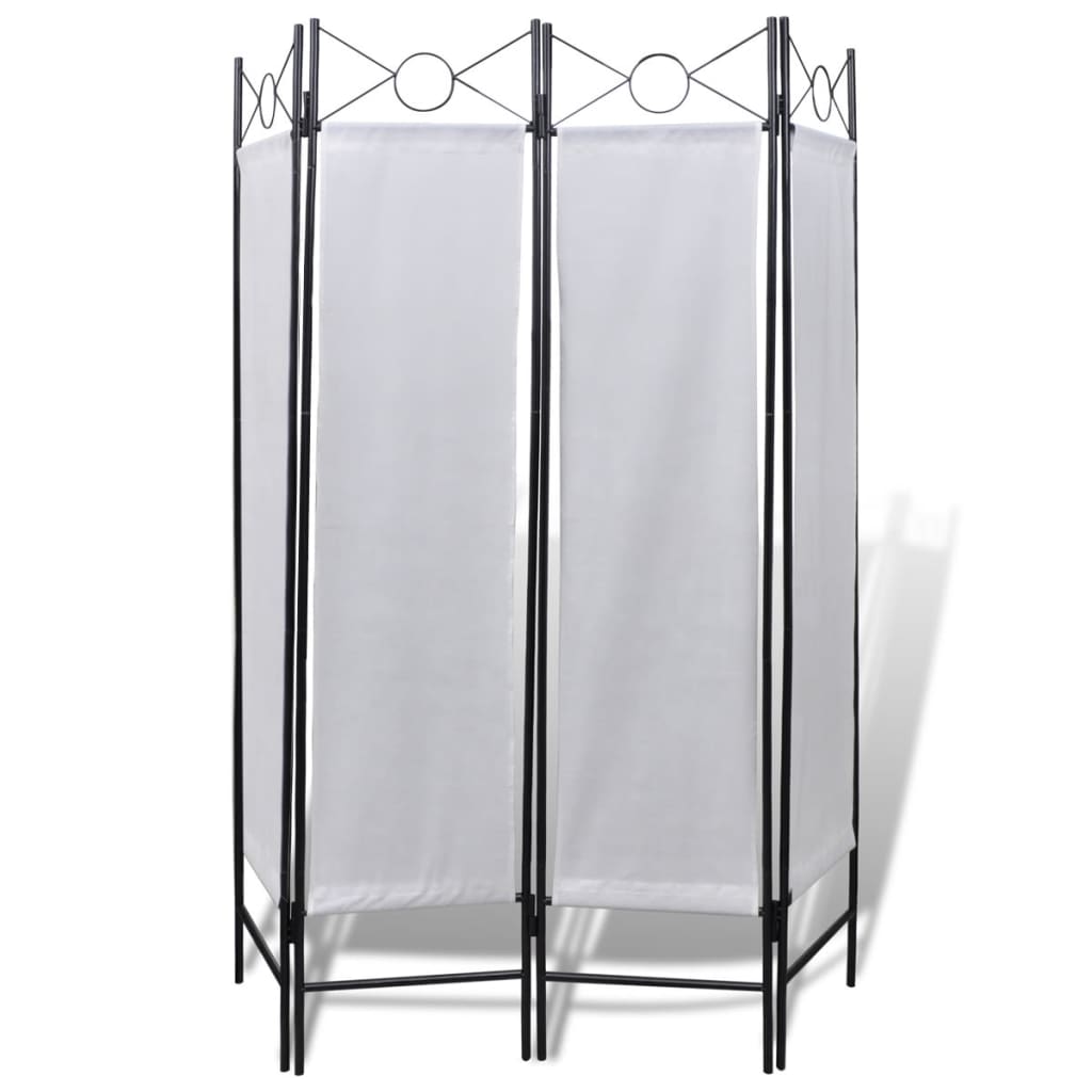 8718475863427_g_en_hd_1 4-Panel Room Divider Privacy Folding Screen White 160 x 180 cm - Image 2