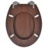 vidaXL WC Toilet Seat MDF Soft Close Lid Simple Design Brown - Image 5