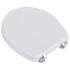 vidaXL WC Toilet Seat MDF Lid Simple Design White - Image 3