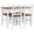 vidaXL 5 Piece Dining Set Brown and White - Image 2