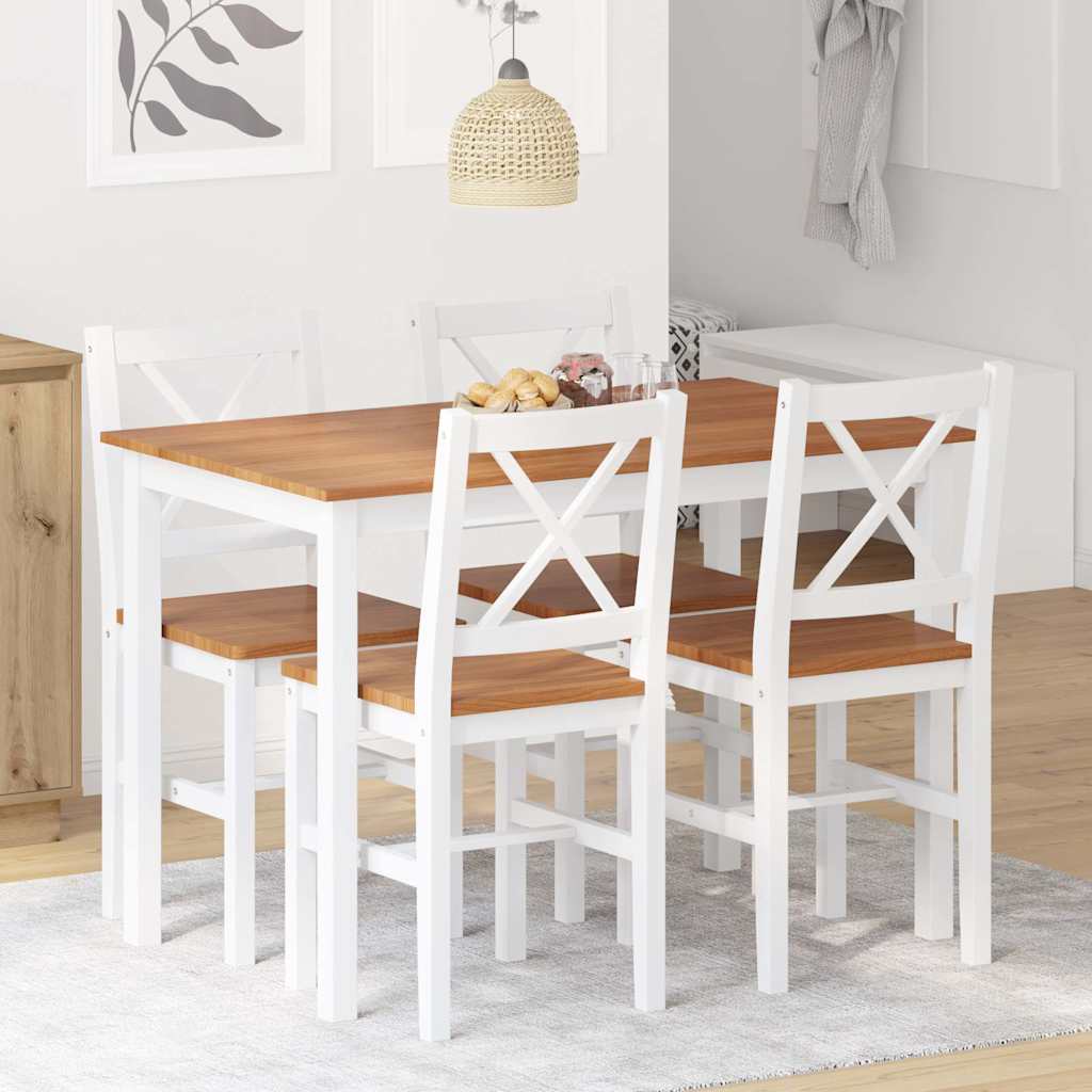 8718475863984_m_en_hd_1 vidaXL 5 Piece Dining Set Brown and White - Image 1
