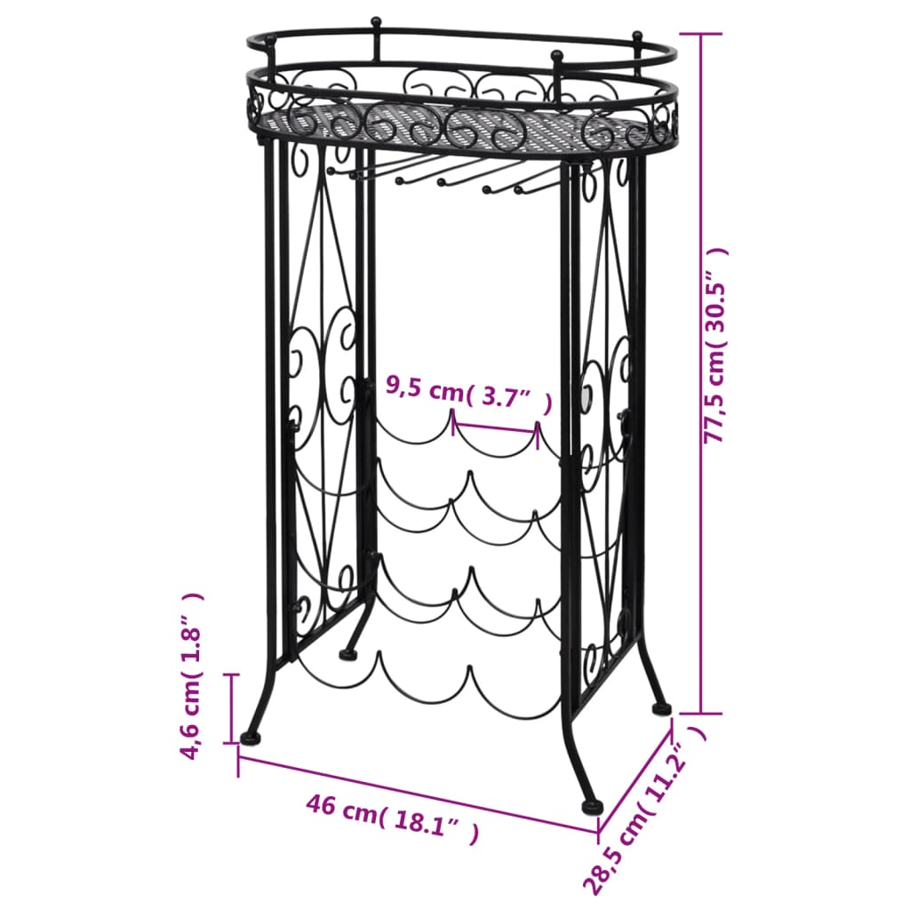 8718475868033_g_en_hd_3 vidaXL Wine Rack with Glass Holder for 9 Bottles Metal - Image 5